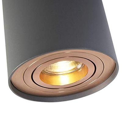 QAZQA Spot grijs met koper draai- en kantelbaar - Rondoo Up