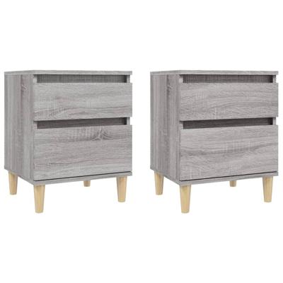 Nachtkastjes 2 st 40x35x50 cm grijs sonoma eikenkleurig