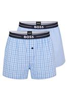 Hugo Boss Boxers wijd 2-pack streep-ruit blue - thumbnail
