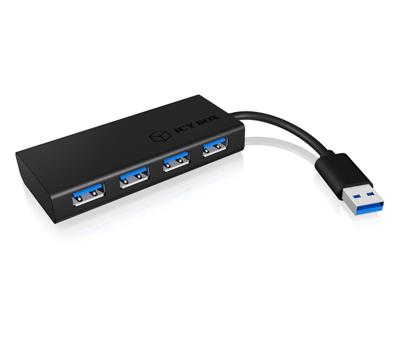 ICY BOX IB-AC6104-B 4 ports USB 3.0 hub zwart