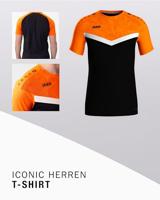 JAKO 6124 T-Shirt Iconic - Zwart/Fluo Oranje - 4XL - thumbnail