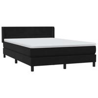 Boxspring met matras fluweel zwart 160x220 cm - thumbnail