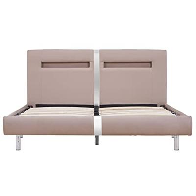 Bedframe met LED kunstleer cappuccino 120x200 cm