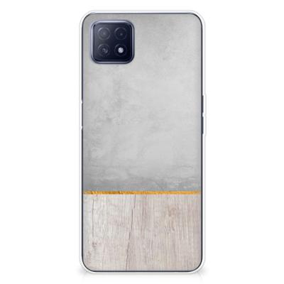 OPPO A53 5G | OPPO A73 5G | Bumper Hoesje | Wood Concrete OPPO A53 5G | OPPO A73 5G | Bumper Hoesje | Wood Concrete