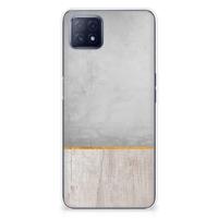 OPPO A53 5G | OPPO A73 5G | Bumper Hoesje | Wood Concrete - thumbnail