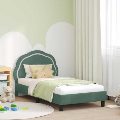Bedframe voor kinderen met hoofdbord Zeegroen 80 x 160 cm Bedframe voor kinderen met hoofdbord Zeegroen 80 x 160 cm