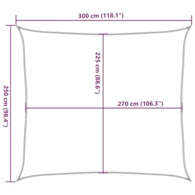 Zonnezeil 160 g/m² 2,5x3 m HDPE oranje - thumbnail