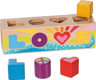 Goki houten sorteerbox vormenstoof love Goki houten sorteerbox vormenstoof love