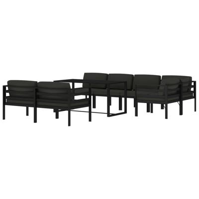 8-delige Loungeset met kussens aluminium antracietkleurig