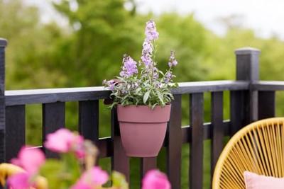 ELHO - Bloempot - Vibia Campana Easy Hanger Small - Dusty Rose - Buitenbalkon - L 24,1 x B 20,5 x H 26,5 cm