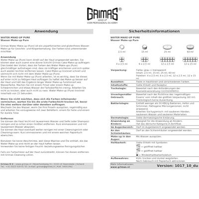 Grimas Water Make-up pure N1 zwartbruin 15ml