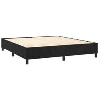 Boxspring met matras fluweel zwart 160x200 cm - thumbnail