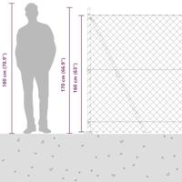 VidaXL Afrasteringspaal zilver 10 x 1,6 m (60 x 60 mm gaas) staal - thumbnail