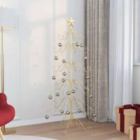 Metalen kerstboom met standaard Goud 150 cm Poedergecoat staal - thumbnail