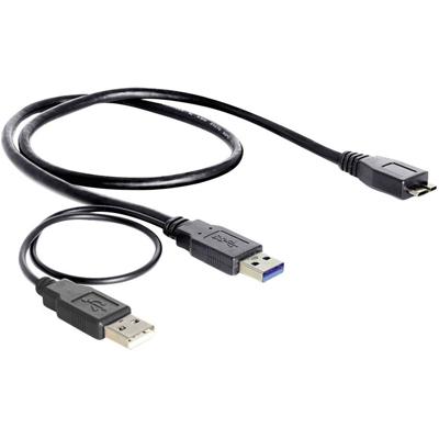 Delock 82909 Kabel USB 3.0 type A male + USB type A male > USB 3.0 type Micro-B male Delock 82909 Kabel USB 3.0 type A male + USB type A male > USB 3.0 type Micro-B male