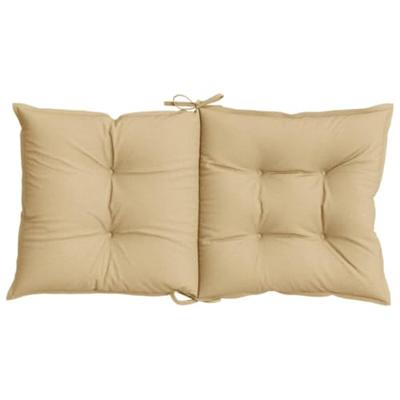 VidaXL Stoelkussens 2 st lage rug 100x50x7 cm stof gemêleerd beige - thumbnail
