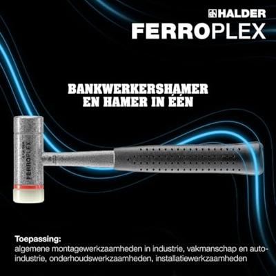 Halder FERROPLEX 3677 Combi-hamer bankhamer & kunststof hamer 290x104x30mm - 3677.030 Halder FERROPLEX 3677 Combi-hamer bankhamer & kunststof hamer 290x104x30mm - 3677.030
