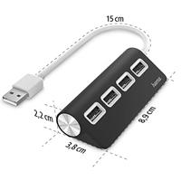 Hama USB 2.0-hub 4 poorten Zwart - thumbnail