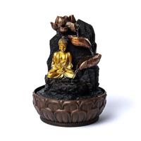 Mediterende Boeddha Waterfontein met Lotus en LED-licht - thumbnail