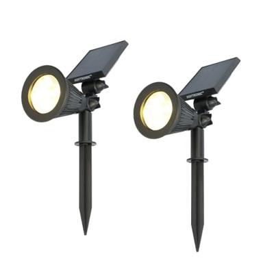 Set van 2 Bend PIR solar prikspots - Bewegingssensor en schemerschakelaar - 3000K warm wit - 2 lichtstanden - 300 lumen - 6-9 uur brandtijd - IP65 waterdicht
