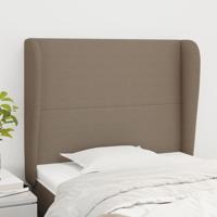 Hoofdbord met randen 103x23x78/88 cm stof taupe - thumbnail