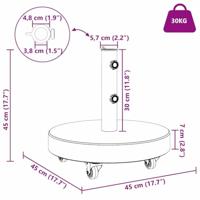 Parasolvoet Verstelbaar Grijs 45 x 45 x 42.5 cm Graniet en RVS - thumbnail