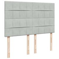 Boxspring met matras fluweel lichtgrijs 160x200 cm - thumbnail