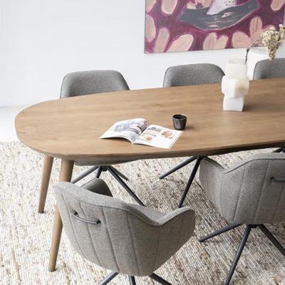 Eleonora Deens Ovale Eettafel 'Elijah' Eiken, 220 x 100cm, kleur Bruin