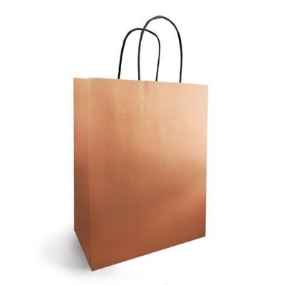 Papieren koordtas 23x12x30cm Cuivre roze/zwart (50 stuks)