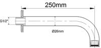 Wiesbaden inbouw-uitloop rond 25cm 1/2&apos;&apos; chroom - thumbnail