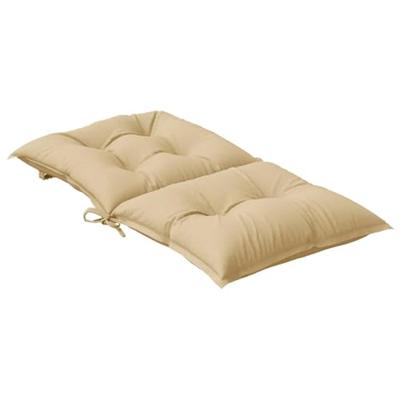 VidaXL Stoelkussens 2 st lage rug 100x50x7 cm stof gemêleerd beige - thumbnail