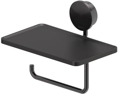 Toiletrolhouder met Planchet Geesa Opal Zwart Metaal Geborsteld Toiletrolhouder met Planchet Geesa Opal Zwart Metaal Geborsteld