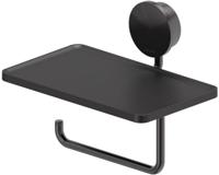 Toiletrolhouder met Planchet Geesa Opal Zwart Metaal Geborsteld - thumbnail