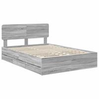Bedframe met lade Grijze Sonoma 140 x 190 cm Geconstrueerd hout - thumbnail