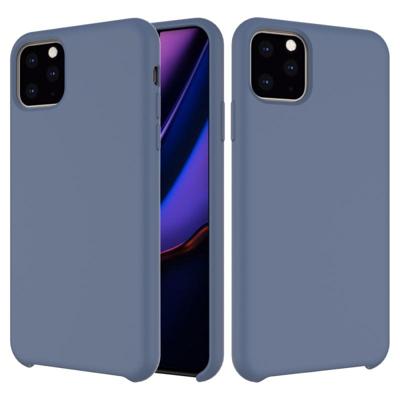 Effen kleur Liquid silicone schokbestendig Case voor iPhone XI Max 2019 (donkerblauw)