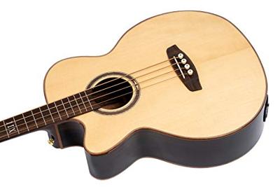 Ortega STRIPSU.ACB-L The Private Room Natural linkshandige E/A bas met gigbag en strap