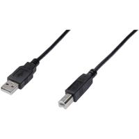 Digitus AK-300105-050-S USB-kabel USB 2.0 USB-A stekker, USB-B stekker 5.00 m Zwart Rond, Afgeschermd (dubbel) - thumbnail