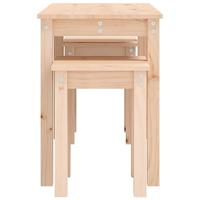 Tafeltjesset 3 st massief grenenhout - thumbnail