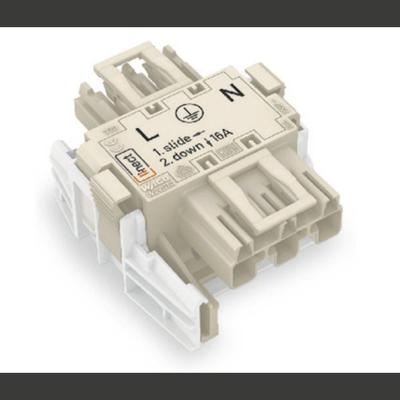 WAGO Stekkeradapter [Netstekker - Netbus] Totaal aantal polen: 3 Wit 25 stuk(s)