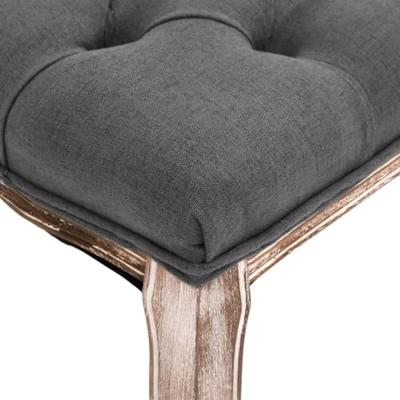VidaXL Bankje 110x38x48 cm linnen massief hout donkergrijs