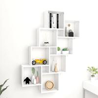 VidaXL Wandschap kubus 90x15x119 cm bewerkt hout wit - thumbnail