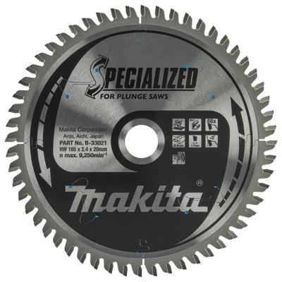 Makita Invalcirkelzaagblad voor Aluminium | Specialized | Ø165mm Asgat 20mm 56T - B-33021