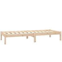 Bedframe massief grenenhout zwart 75x190 cm - thumbnail