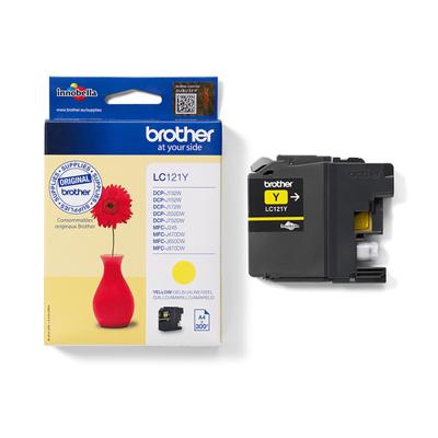 Brother inktcartridge, 300 pagina&apos;s, OEM LC-121Y, geel