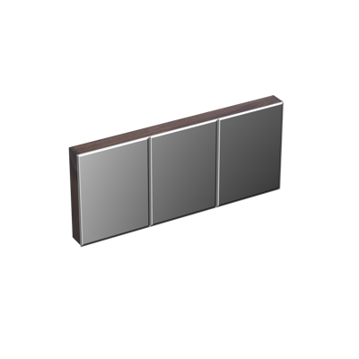 Spiegelkast Forzalaqua Uni 160x68.5x12.5 Cm 3 Deuren Tweezijdig Spiegel Eiken Charcoal