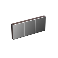 Spiegelkast Forzalaqua Uni 160x68.5x12.5 Cm 3 Deuren Tweezijdig Spiegel Eiken Charcoal - thumbnail