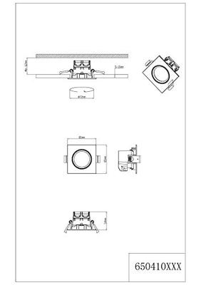 Trio Led inbouwspotPamir Square 5,5w - 3000K - 8,5cm metaalgrijs - 650410107