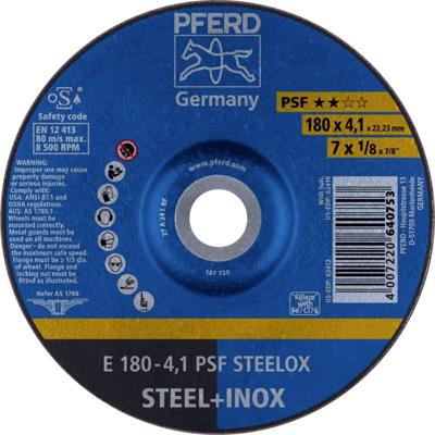 PFERD TOOLS 62017950 E 180-4,1 PSF STEELOX Afbraamschijf gebogen Diameter 180 mm Boordiameter 22.23 mm RVS, Staal 10 stuk(s)