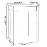 Eettafel 55x55x75 cm massief grenenhout wit - thumbnail