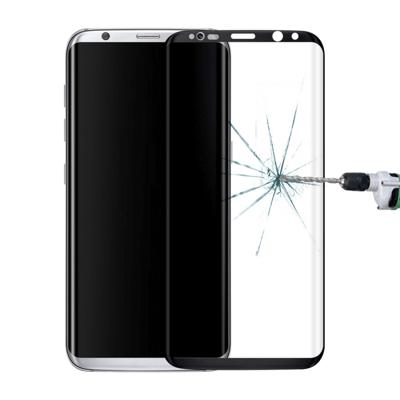 Voor Galaxy S8 / G9500 0.3mm 9H oppervlaktehardheid 3D gebogen oppervlak zeefdruk volledige scherm getemperd glas scherm Protector(Black)